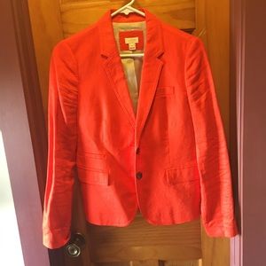 JCrew orange linen blazer